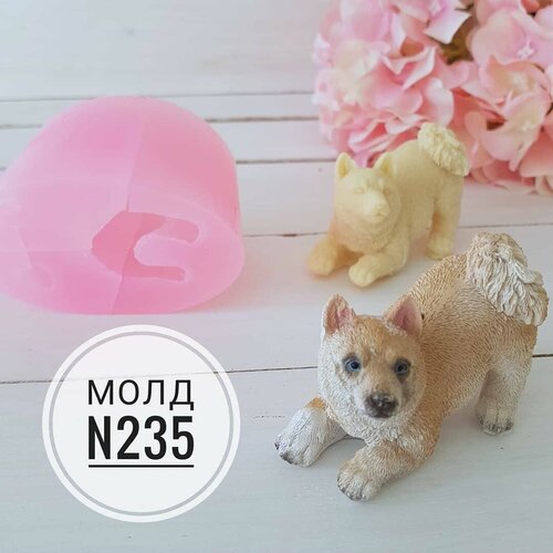 Молд силиконовый 3D Собачка №235, 50*80 мм силиконовый молд собачка с шарфом