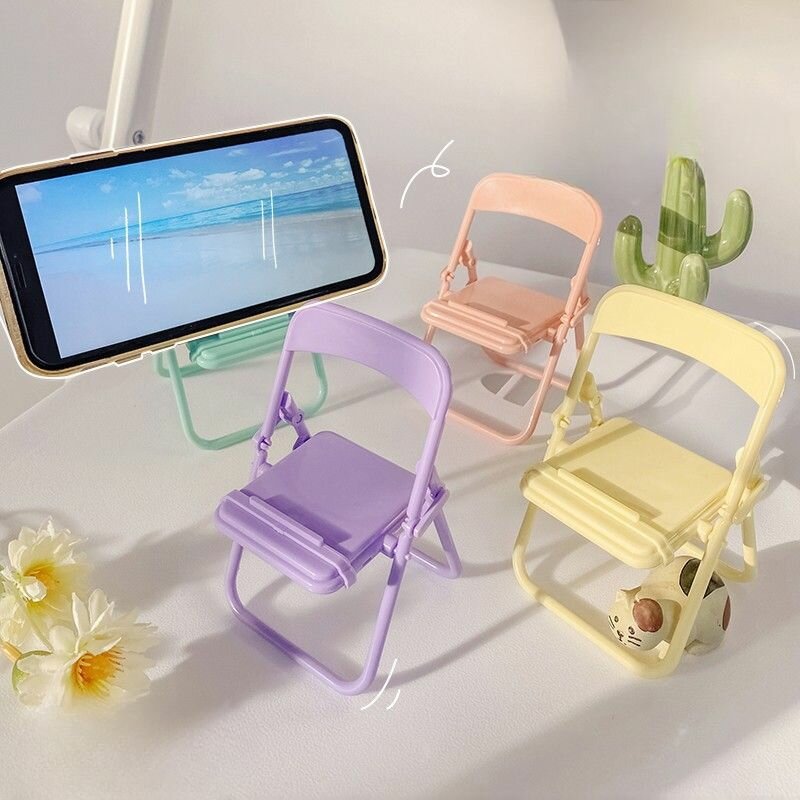 Супер-компактная складная подставка для телефона "Креселко" - набор из 4 штук разных цветов