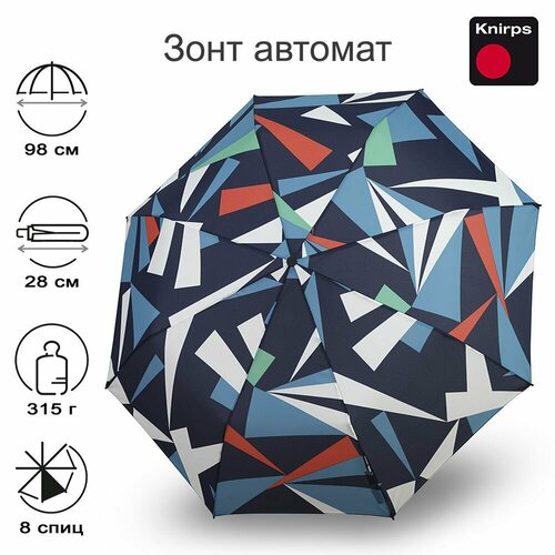 фото Зонт knirps, синий, белый, черный, розовый