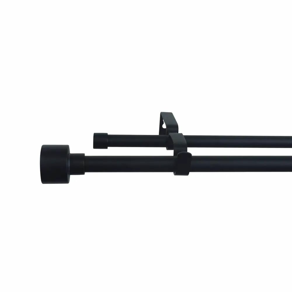 Карниз двухрядный раздвижной Duplo 160-300 см металл цвет черный