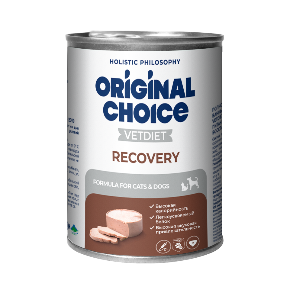 Original Choice Vetdiet Recovery влажный диетический корм для собак и кошек восстановительная диета в консервах - 340 г х 6 шт
