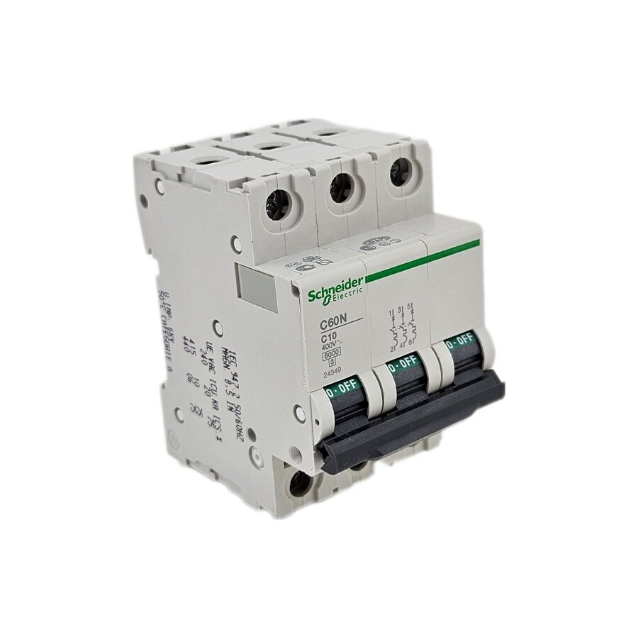 Автоматический выключатель 3-полюсный 10A C60N C10 Schneider Electric 24349