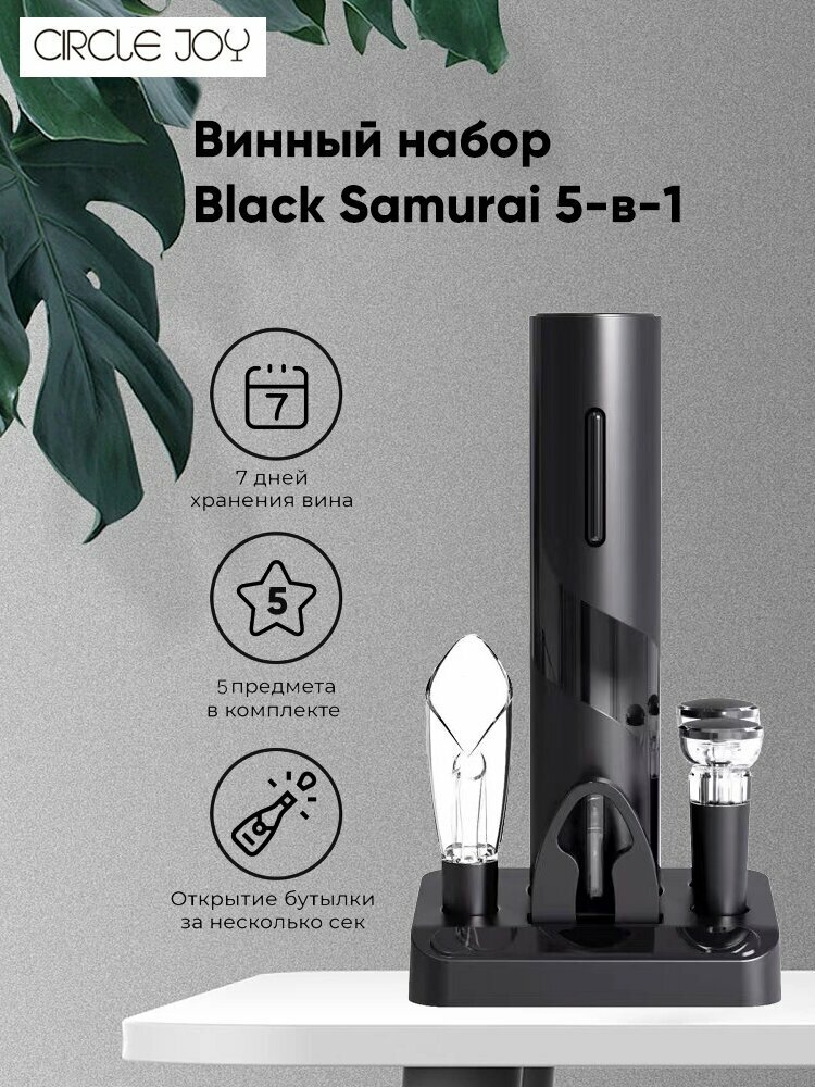 Изображение XIAOMI MIJIA　Набор аксессуаров для вина, электрический штопор Circle Joy 5 in 1 (CJ-TZ08)