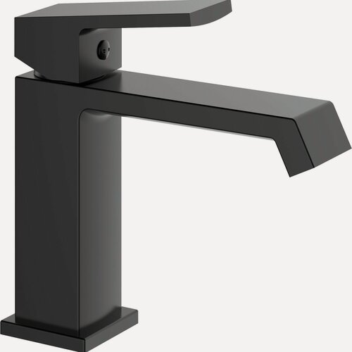 Изображение товара Смеситель для раковины/умывальника с монолитным изливом (латунь) HAIBA серия 575 цвет-чёрный/матовый.