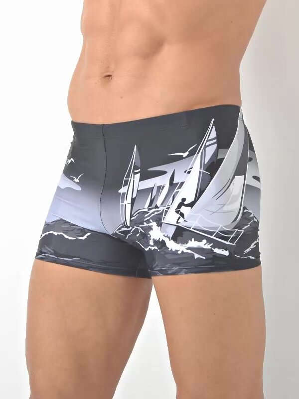 Плавки Империя белья Плавательные шорты PW SOLID BOARDSHORT, размер 52, черный/серый — фото 1