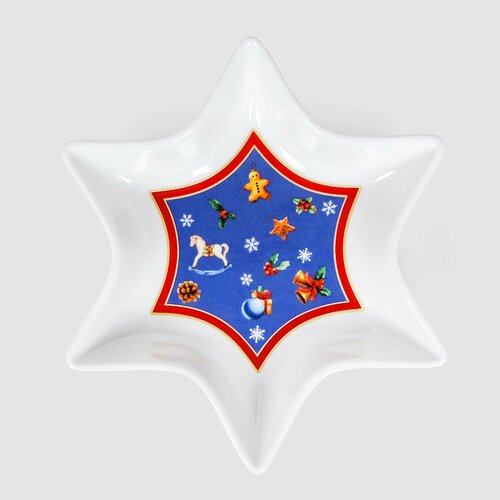 Блюдо сервировочное новогоднее White Rabbit Christmas звезда 17х17х3 см новогодний декор 1957₽