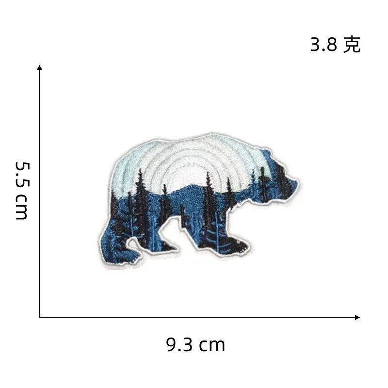 Бейдж медведь с вышивкой, 9.3 x 5.5 см, Цвет: 8