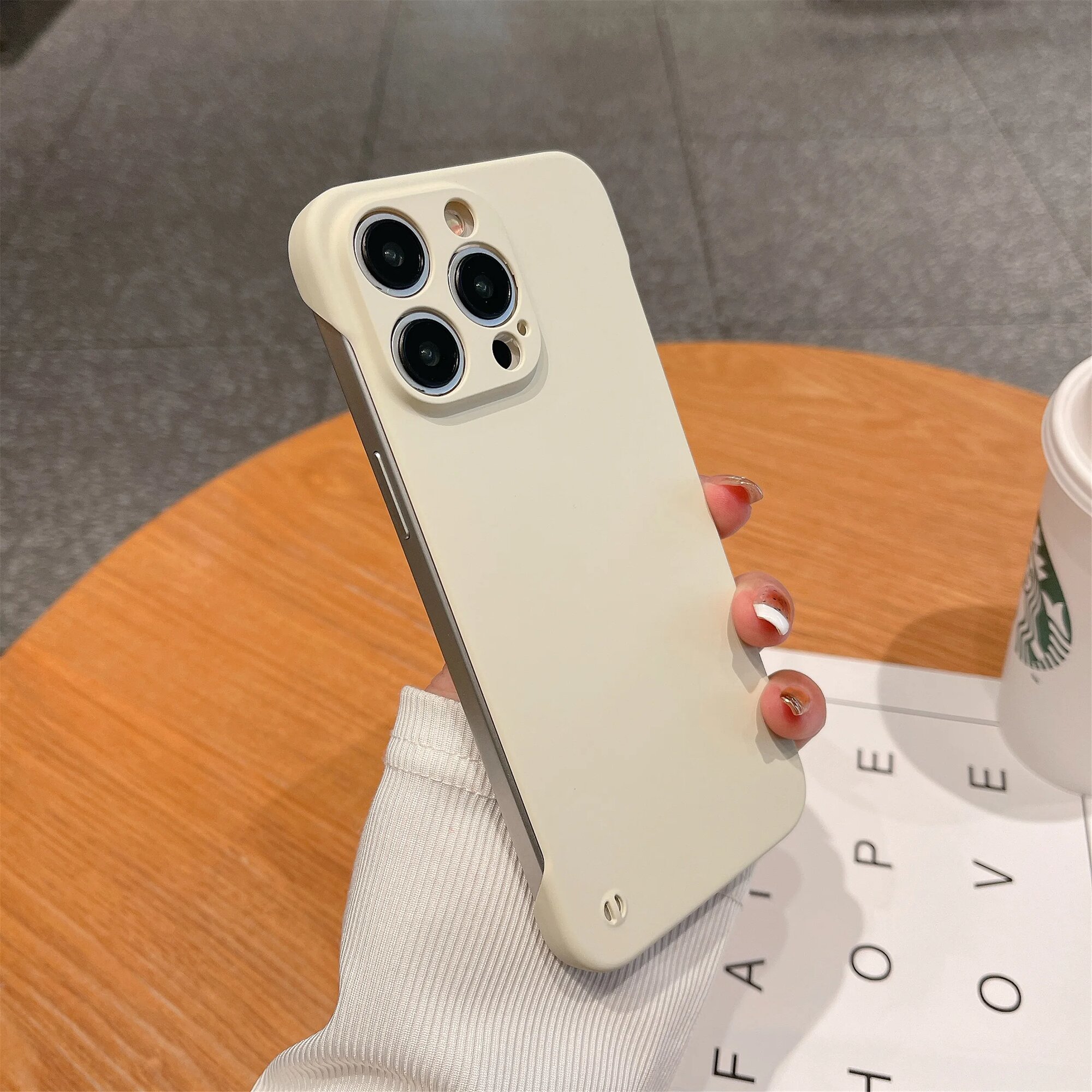 Бампер для iPhone 14 Pro Max, белый, Antique White