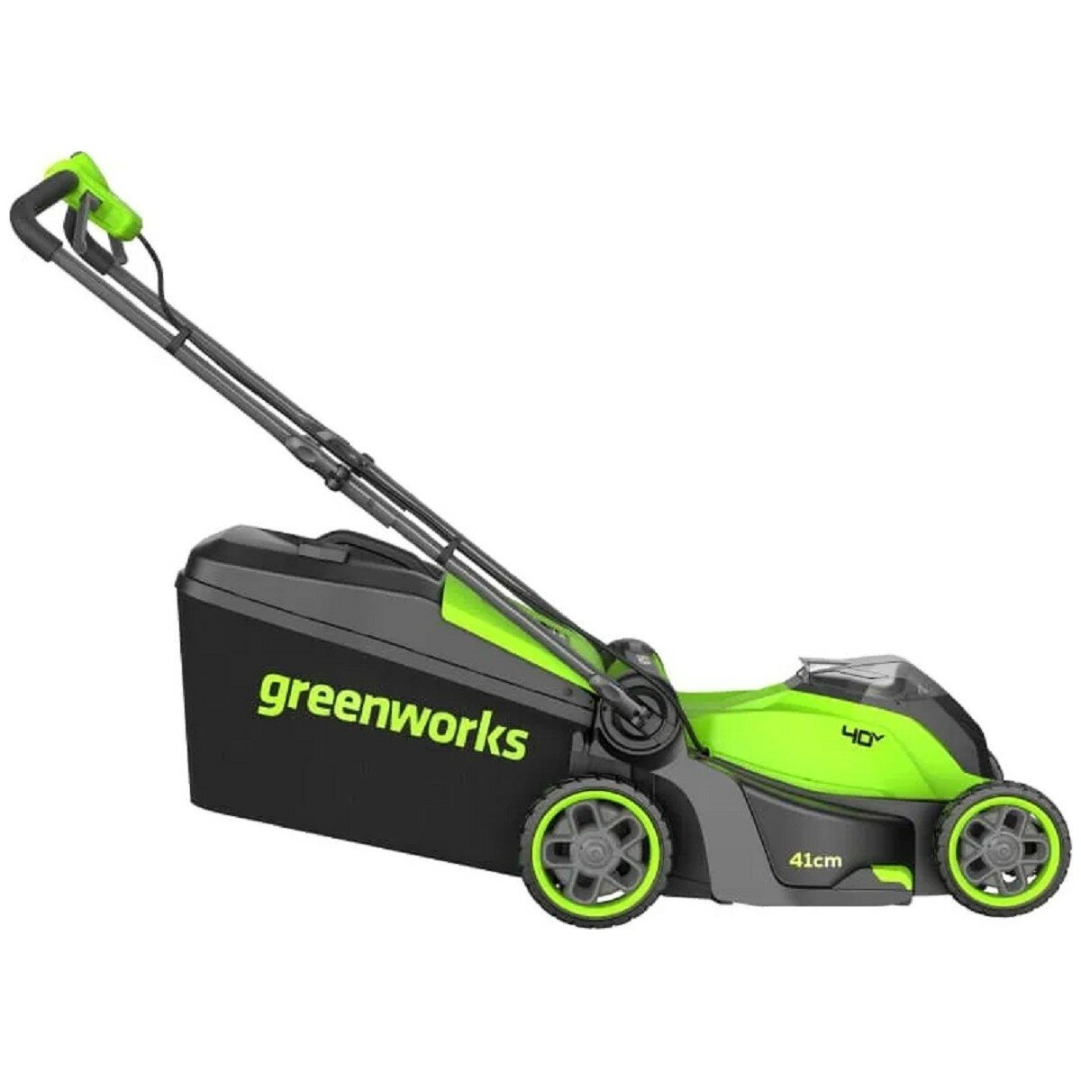 Изображение Газонокосилка аккумуляторная GREENWORKS 2521007UB 40V, бесщеточная, 41 см, c 1хАКБ 4 Ач и ЗУ