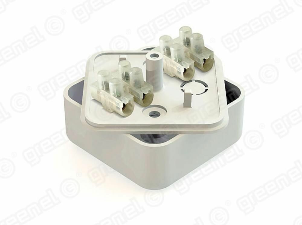 Коробка монтажная с клеммной колодкой 50х50х20 белая GREENEL (10шт)