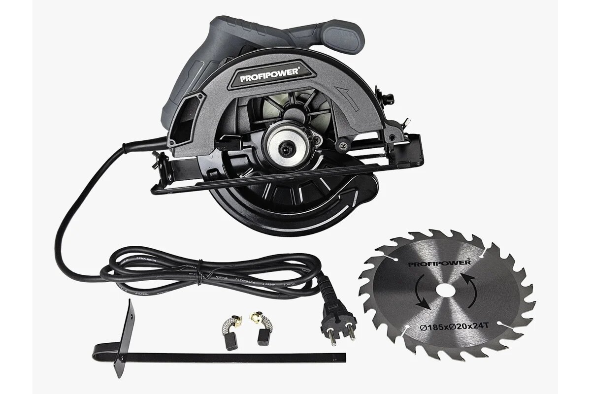 Пила циркулярная Profipower ДП-185 (1200Вт 5500об/мин диск 185x20мм пропил до 61мм)
