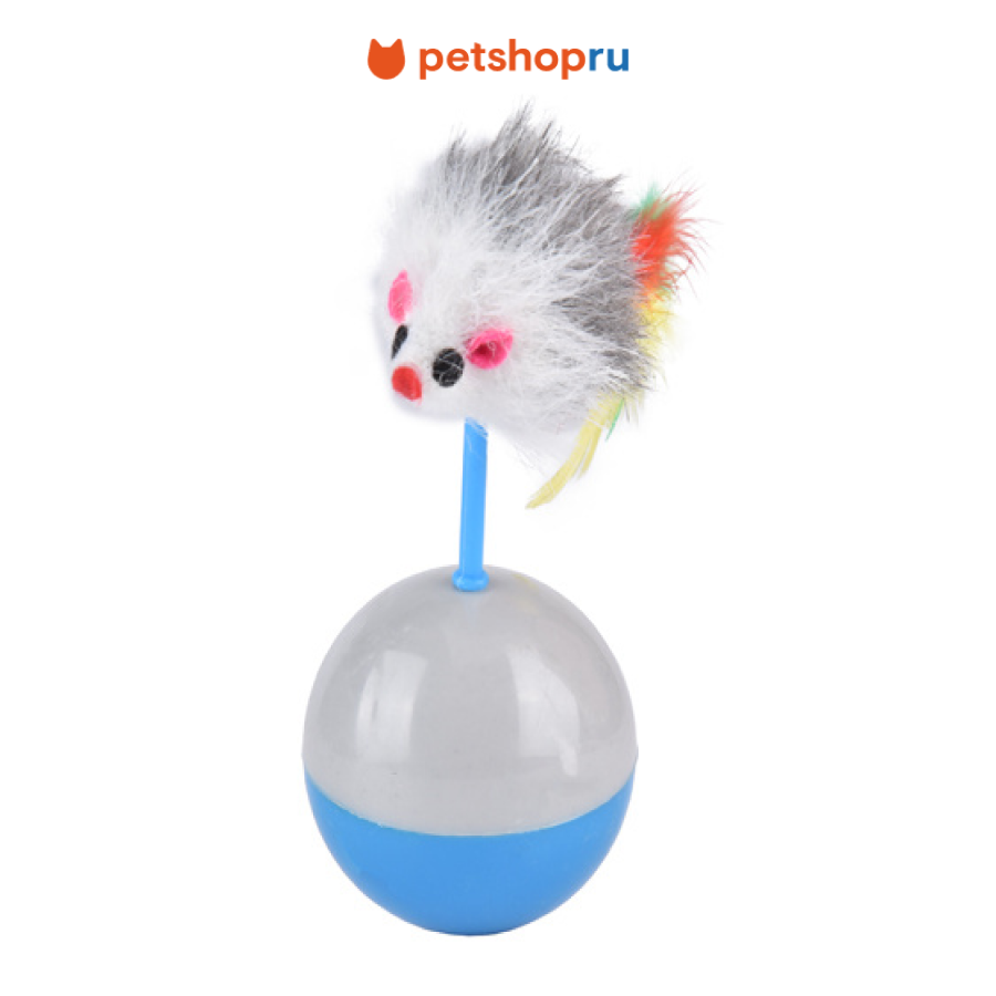 WOGY Игрушка неваляшка для кошек Мышка цвет в ассортименте 55х12