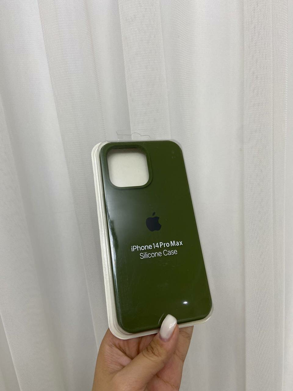 Чехол "темно-зеленый" для iPhone 14 Pro Max, силиконовый, противоударный