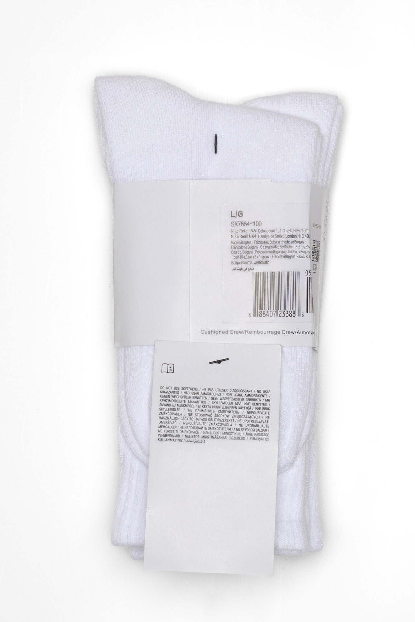 Носки NIKE Everyday Lightweight Crew, комплект, 3 пары, размер 38-42, белая — фото 1