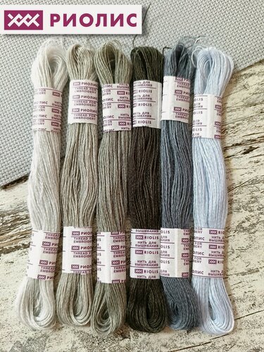 Изображение товара Риолис Нитки мулине для вышивания шерсть/акрил набор 6шт