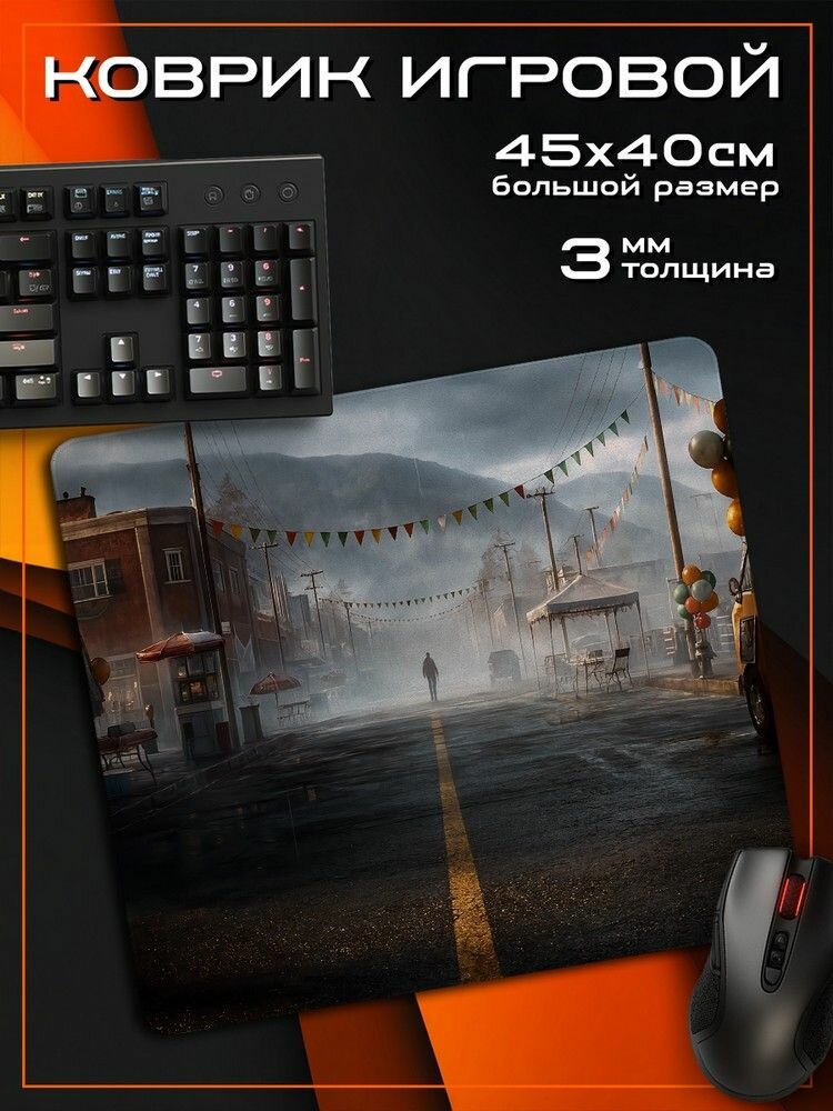 Коврик для мыши 45x40 с принтом игры Alan Wake 2 (Алан Вейк 2, хоррор PS, XBOX, SWITCH, PC) - 12511471