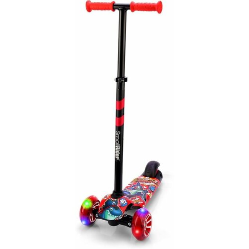 Самокат SMALL RIDER Turbo 2 Cartoons детский 3-кол. красный/мультиколор (1643764)