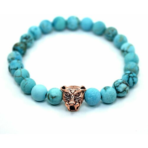 фото Handinsilver ( посеребриручку ) браслет из матовой бирюзы 8мм с тигром