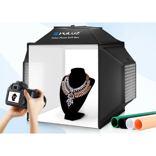 Puluz Профессиональный фотобокс для предметной съемки 40 см с тремя светодиодными панелями