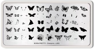 Трафарет Born Pretty Overprint L003 12 х 6 см silver