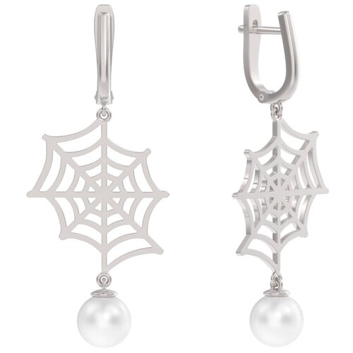 Серьги серебро, 925 проба, жемчуг имитация