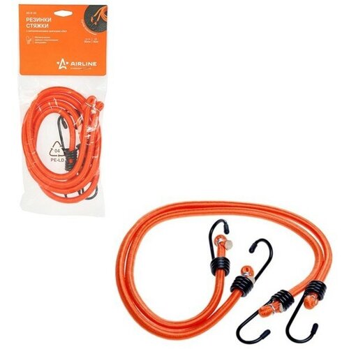 Резинка для крепления багажа, 80 см, d8 мм, металлические крючки, набор 2 шт