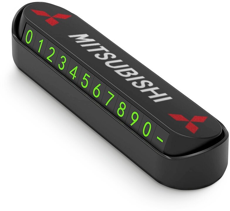 Автовизитка eXsport, с номером телефона, для Mitsubishi, черная