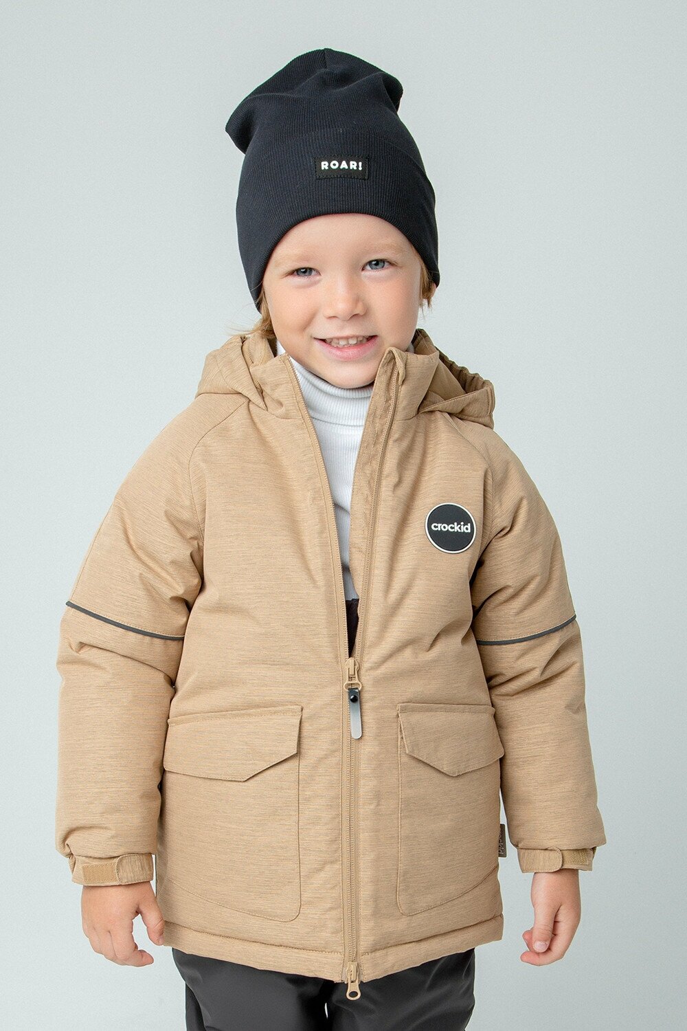 Куртка crockid зимняя, размер 98-104, коричневый