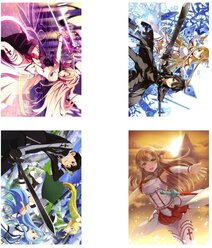 Плакат 4 шт набор А4 аниме Мастера меча онлайн / Кирито / Асуна / Синон постер №9