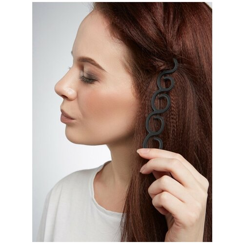 Заколка-трафарет набор 2 шт однотонная для плетения кос заколка-твистер аксессуар для волос'Симона'