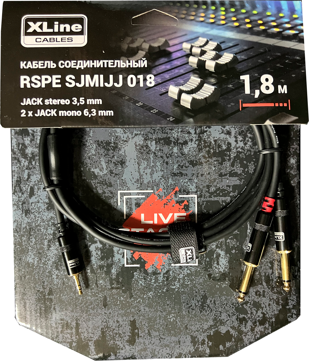 Xline Cables RSPE SJMIJJ018 Кабель специальный Mini JACK stereo 3.5mm - 2 x JACK mono 6.3mm 1.8m