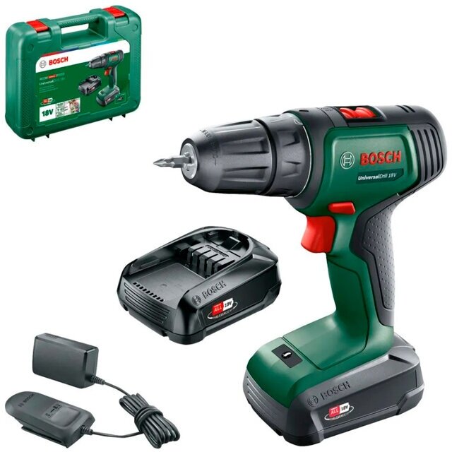 Дрель-шуруповерт аккумуляторная Bosch Universaldrill 18В 06039D4005 black-green