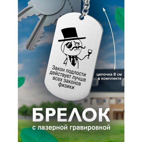 Брелок на ключи Закон подлости действует лучше Шляпа