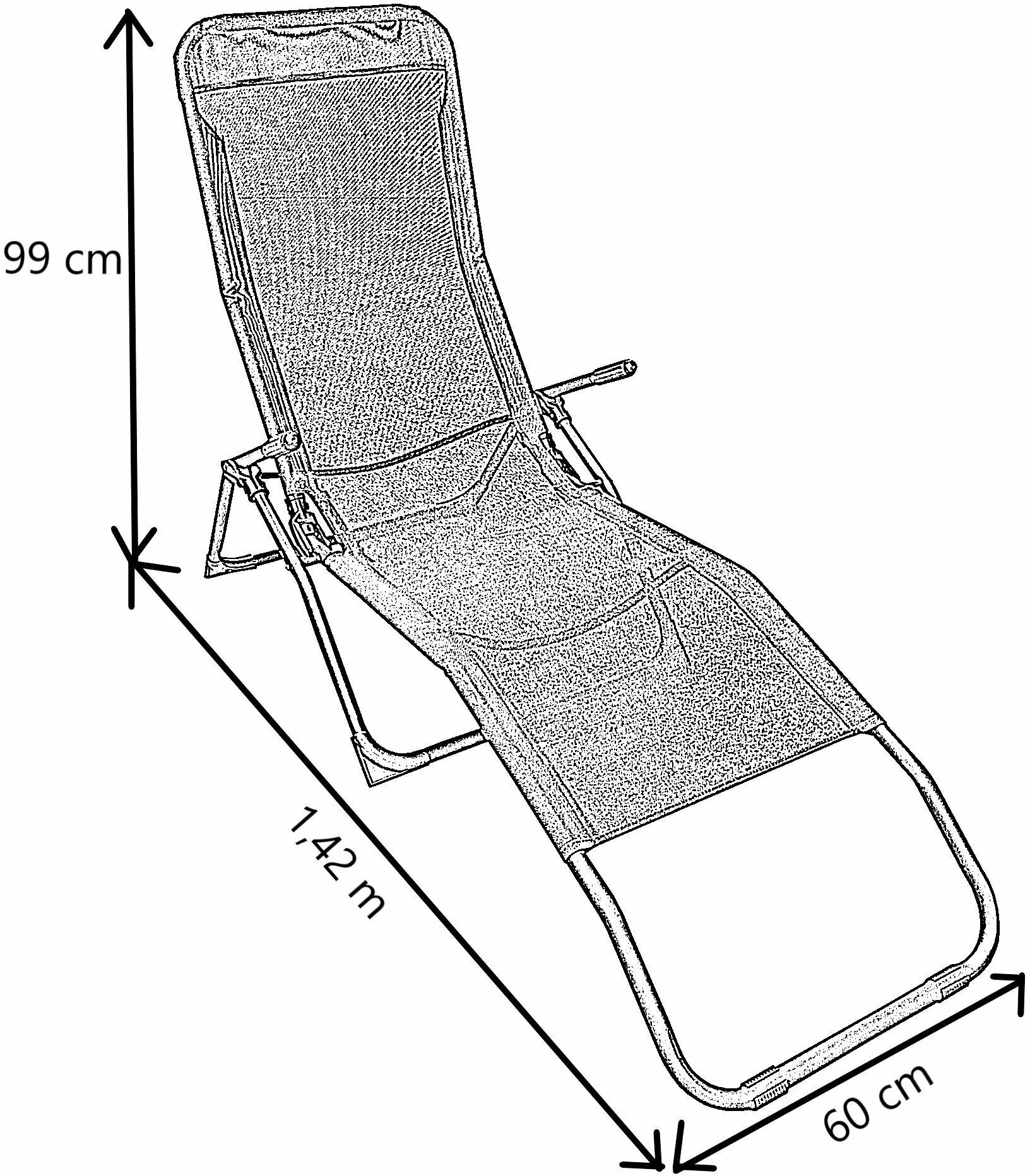 Шезлонг для дачи, Пляжный шезлонг, складной, текстилен, 142х60x99 см. - фотография № 6