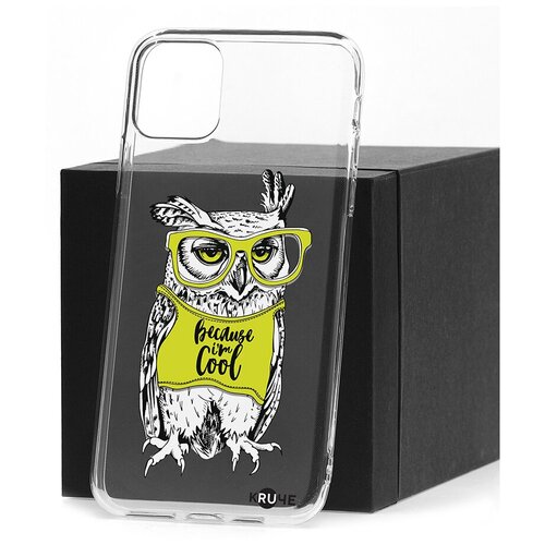 фото Чехол на айфон 11 pro max kruche print сова в очках кruче