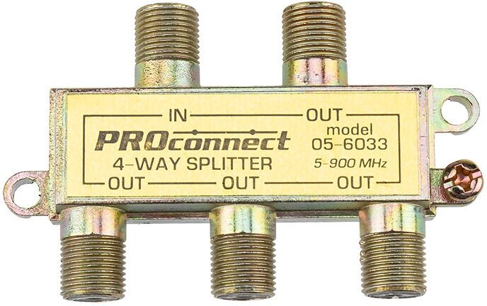 Сплиттер PROconnect, 4-WAY, 5-900МГц, 4 ТВ - фотография № 9