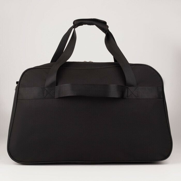 Сумка дорожная на молнии, 2 наружных кармана, держатель для чемодана, длинный ремень, цвет чёрный - фотография № 10