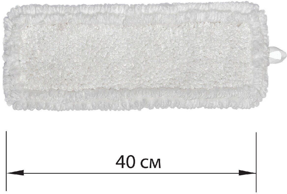 Насадка МОП плоская для швабры/держателя 40 см, уши/карманы (ТИП У/К), петлевая микрофибра, лайма EXPERT, 605315