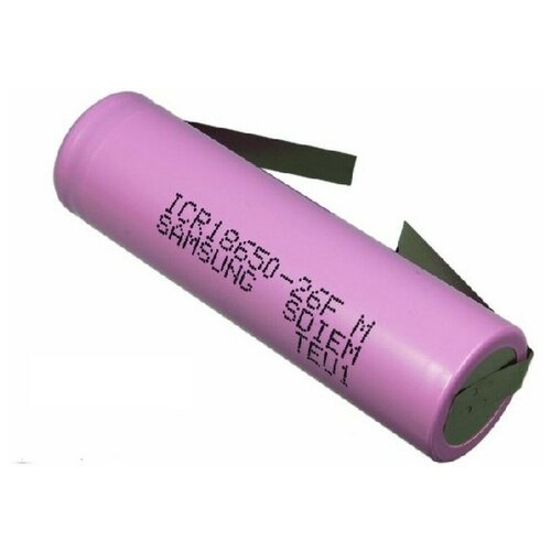 фото Аккумулятор li-ion 18650 samsung icr18650-26f, 2600мач 3,7в с выводами незащищенный