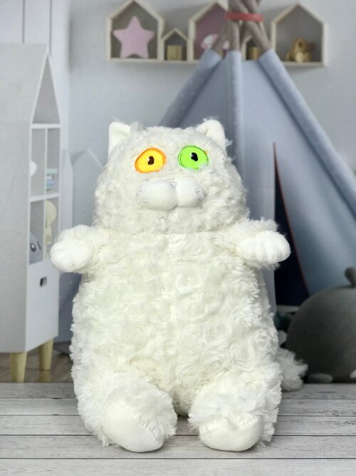 Мягкая игрушка Кот с разноцветными глазами , кошка , 22см