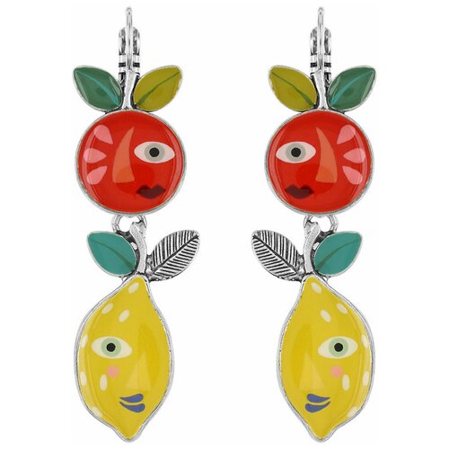 Серьги TARATATA, Smoothie, с цветной смолой, TT-E23-04762-10M серебристый