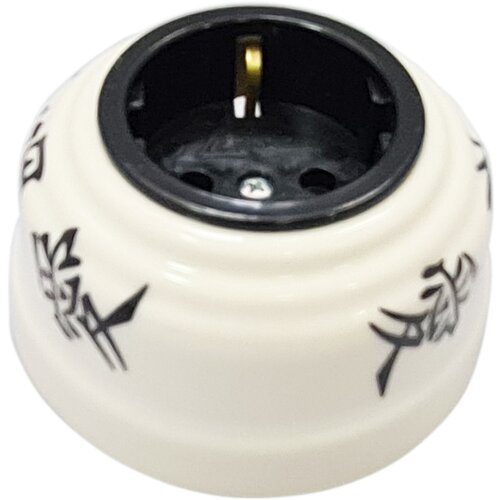 Розетка с/з, цвет oriente (восток), серебристая фурнитура, арт. РОС