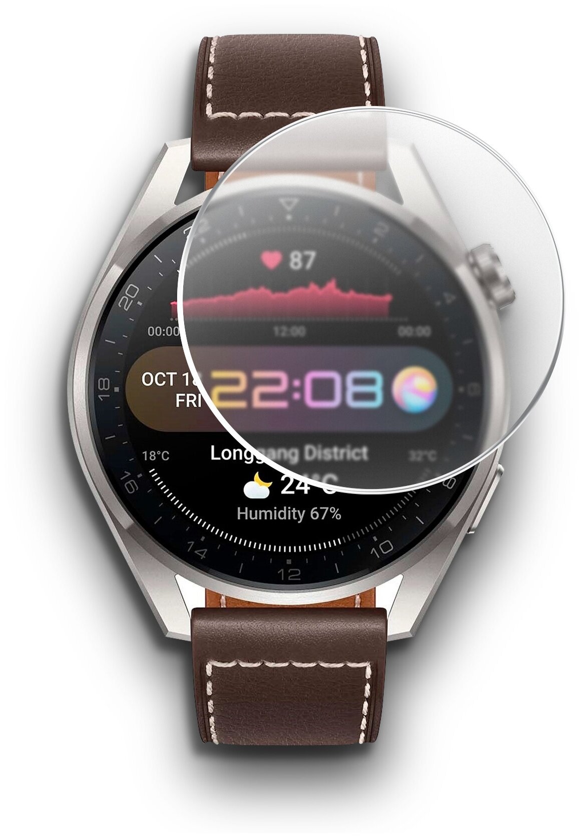 Защитная пленка на Huawei Watch 3 Pro (48 mm) матовая гидрогелевая с олеофобным покрытием силиконовая клеевая основа комплект 2 шт Miuko