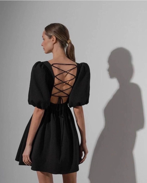 Платье Clio, хлопок, полуприлегающее, миди, открытая спина, размер 44, черный