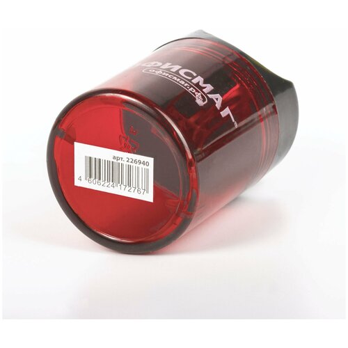 Упаковка 12 шт Точилка офисмаг с контейнером пластиковая цилиндрическая красная 226940 1032₽