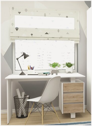 Изображение товара Письменный стол "Рио" ШхГхВ: 130х60x75 см, цвет: Белый/Дуб Сонома, 3ящика.