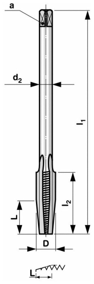 Метчик Bucovice(CzTool) M4x07 (Гаечный) 115CrV3 CSN223074 6h(2N) 90мм 119040