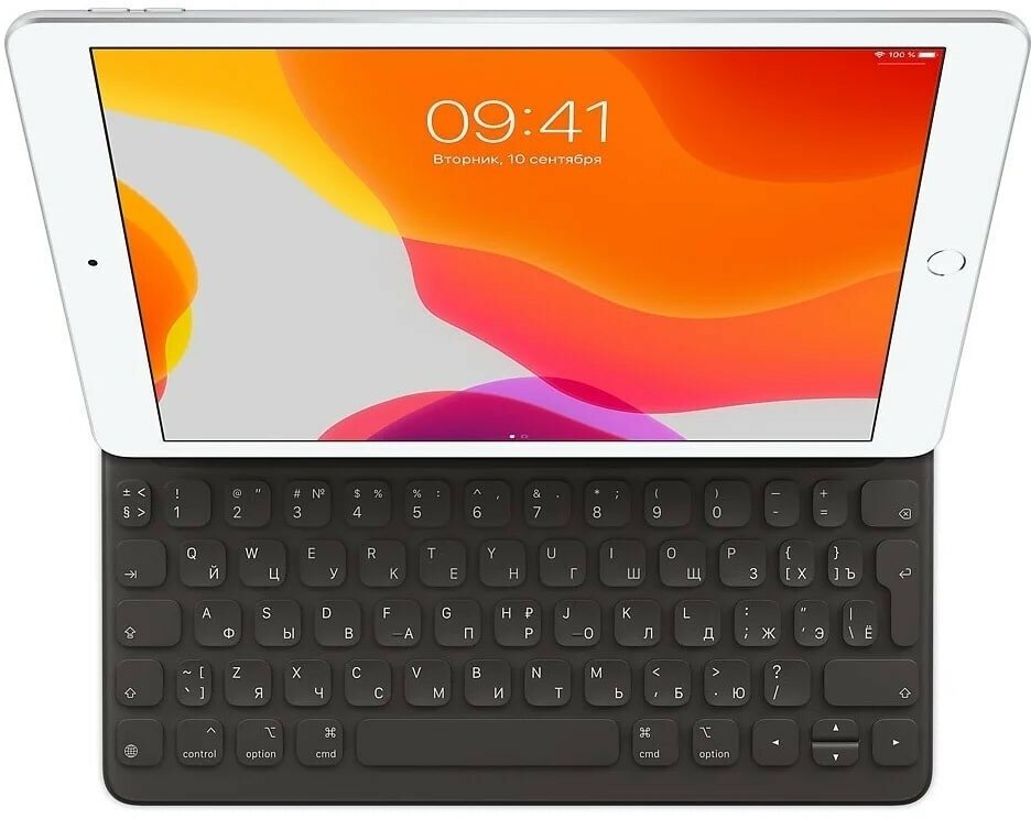 Беспроводная клавиатура Apple Smart Keyboard для iPad 7-9, iPad Air 3, iPad Pro 10.5-inch (MX3L2) black, английская/русская (ISO)