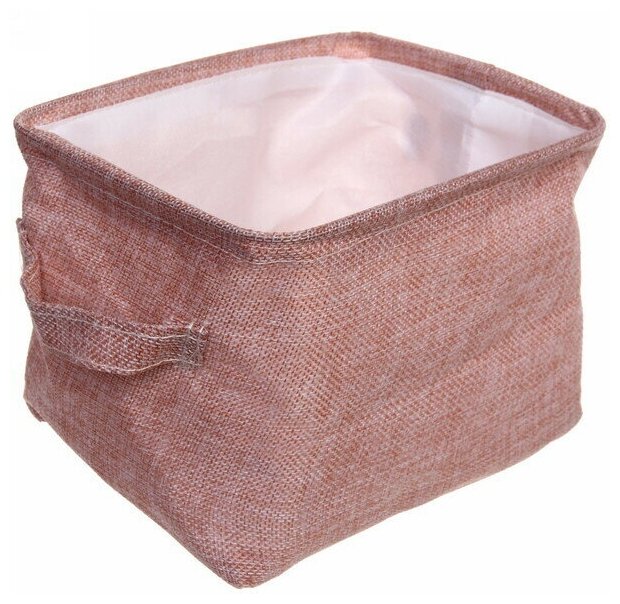 Коробка для хранения вещей с ручками «веста», цвет пастельно розовый, 20*16*12см