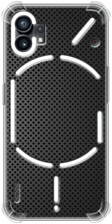 Дизайнерский силиконовый с усиленными углами чехол для Насинг Фон 1 / Nothing Phone (1) Металл